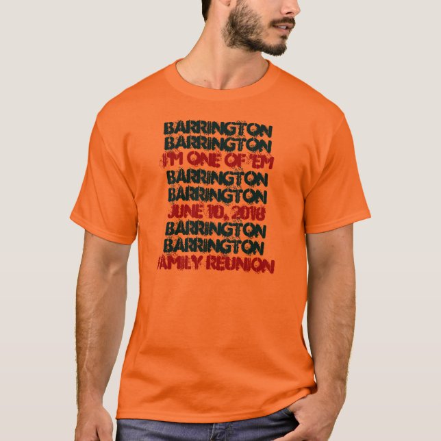 Camiseta Naranja de la Reunión Familiar Personalizado Fun y (Anverso)