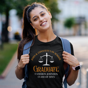 Camiseta Naranja de Licenciatura en Derecho Mujeres Negras
