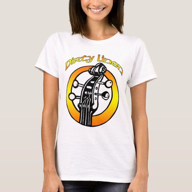 Camiseta Naranja de lino sucio y amarillo del logotipo de (Anverso)
