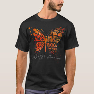 Camiseta Naranja de mariposa Cinta Conciencia sobre el TDAH