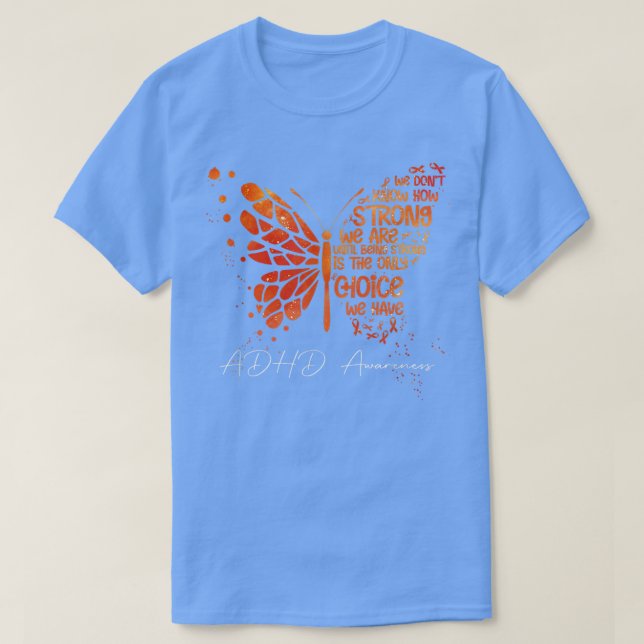 Camiseta Naranja de mariposa Cinta Conciencia sobre el TDAH