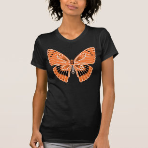 Camiseta Naranja de mariposas estilo Art Nouveau