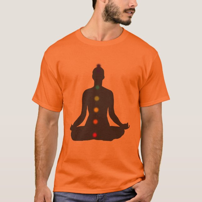 Camiseta naranja de Meditación PixDezines Chakra (Anverso)