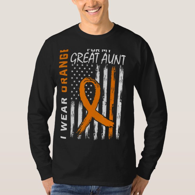 Camiseta Naranja De Mi Gran Tía Con Esclerosis Múltiple (Anverso)
