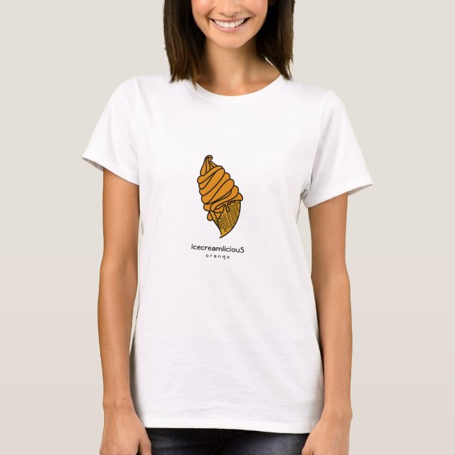 Camiseta Naranja de moda Ice Cream Cone icecreamliciouS (Anverso)