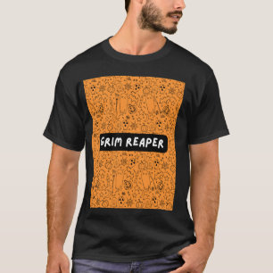Camiseta Naranja de Muerte Grim Reaper Sala de Cementerio P