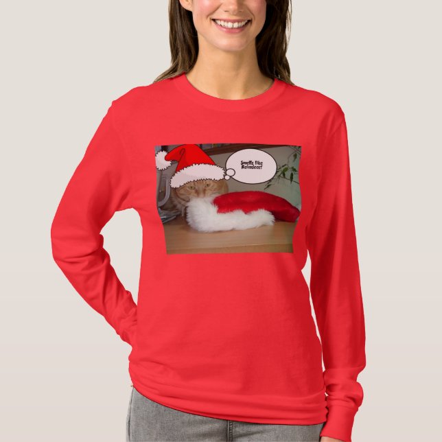 Camiseta Naranja de navidades Tabby Cat (Anverso)