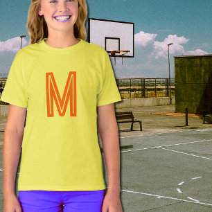 Camiseta naranja de neón - monograma audaz