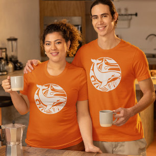 Camiseta Naranja de orca con el logotipo de ballena de Whit