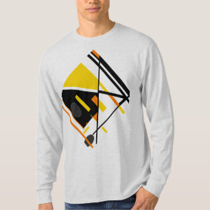 Camiseta Naranja de oro Negro Resumen Diseño de Diamantes d