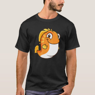Camiseta Naranja de pescado Fat Cute Chubby