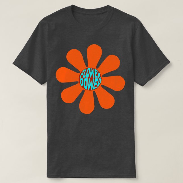 Camiseta naranja de potencia floral (Diseño del anverso)