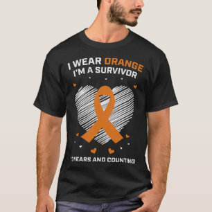 Camiseta naranja de regalos para sobrevivientes de leucemia