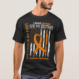 Camiseta Naranja de ropa de combate Hermano Leucemia Cáncer