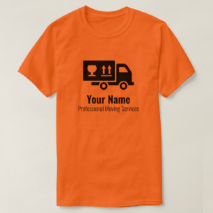 Camiseta naranja de servicios de movimiento de personalizab