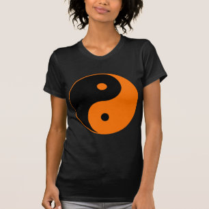 Camiseta Naranja de Taijitu del chino del Rótulo del Taois