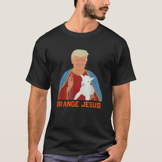 Camiseta Naranja de Trump Jesús Gracioso Meme Mujeres crist (Anverso)