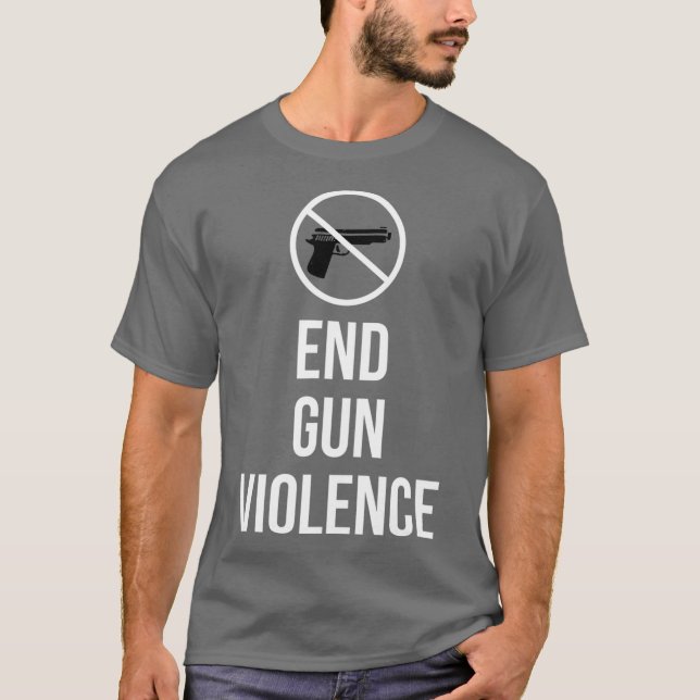 Camiseta Naranja de uso de control de pistola de violencia  (Anverso)