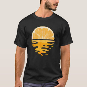 Camiseta Naranja De Verano De Frutas Tropicales Retro Atard