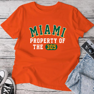 Camiseta naranja del 305 de Miami para hombres