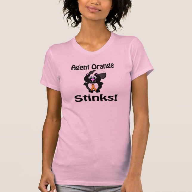 Camiseta Naranja del agente apesta diseño de conciencia del (Anverso)
