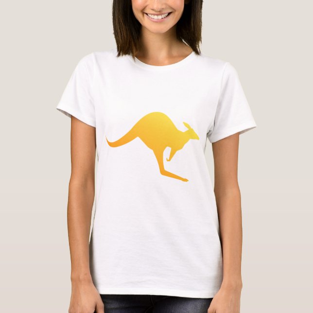 Camiseta Naranja del atardecer australiano canguro (Anverso)