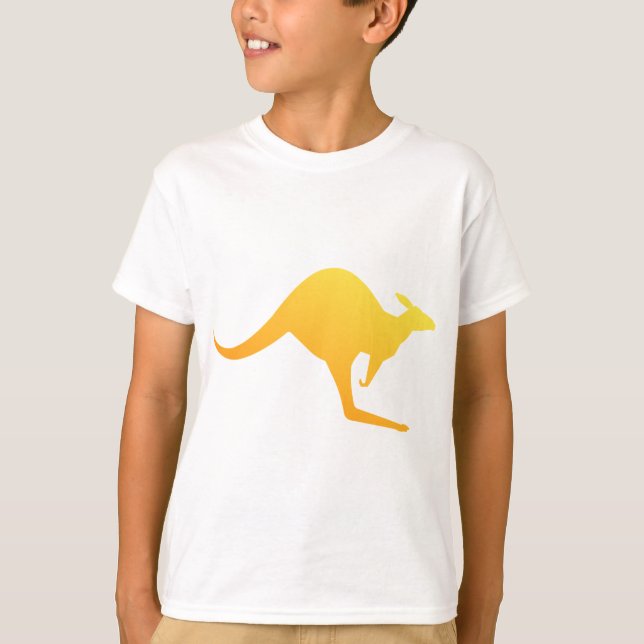 Camiseta Naranja del atardecer australiano canguro (Anverso)