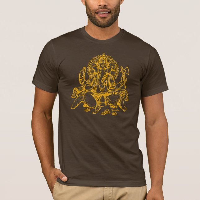 Camiseta Naranja del detalle de Ganesh (Anverso)
