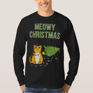 Camiseta Naranja del gato Tiger Tabby xmas árbol kitty c