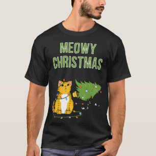 Camiseta Naranja del gato Tiger Tabby xmas árbol kitty c