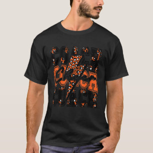 Camiseta Naranja del leopardo del Lightning Bolt Cheer del 