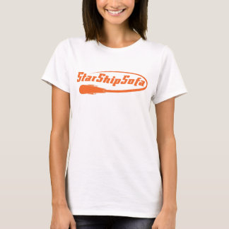 Camiseta Naranja del texto de las señoras StarShipSofa en