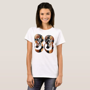 Camiseta Naranja Dimensional Baloncesto Negro Número 33,