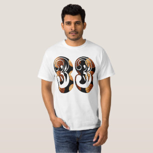 Camiseta Naranja dimensional Número 33 de baloncesto negro,