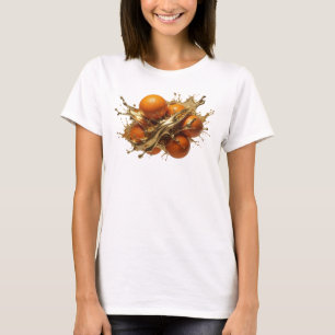 Camiseta Naranja Dinámica Abstracta Naranjas Estampa Creati