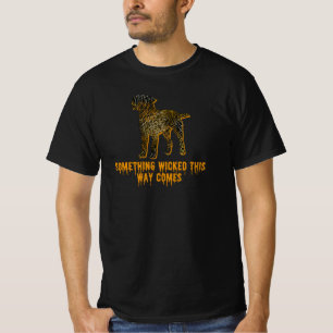 Camiseta Naranja divertido de la silueta de perro del borde