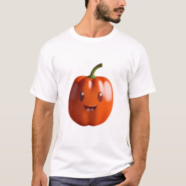 Camiseta Naranja dulce Paprika Fruit con cara