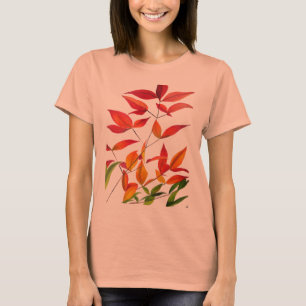 Camiseta Naranja El otoño deja arte acuarela original