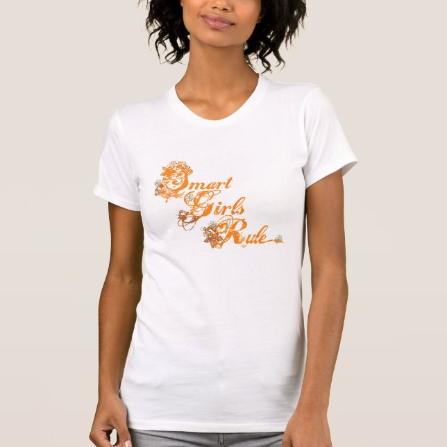 Camiseta Naranja elegante de la regla de los chicas (Anverso)