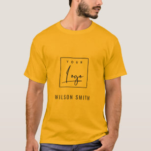 Camiseta Naranja Empresa Amarilla Añadir Su Logo Con Nombre