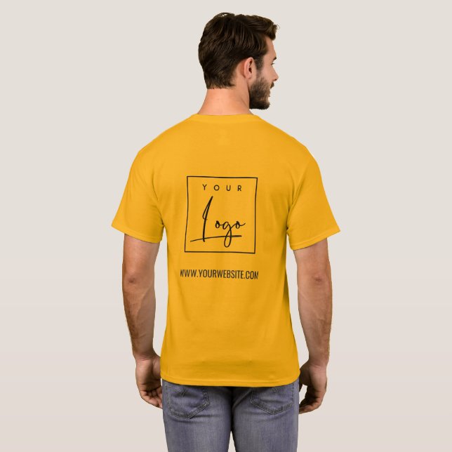 Camiseta Naranja Empresa Amarilla Añadir su nombre de logot (Reverso completo)