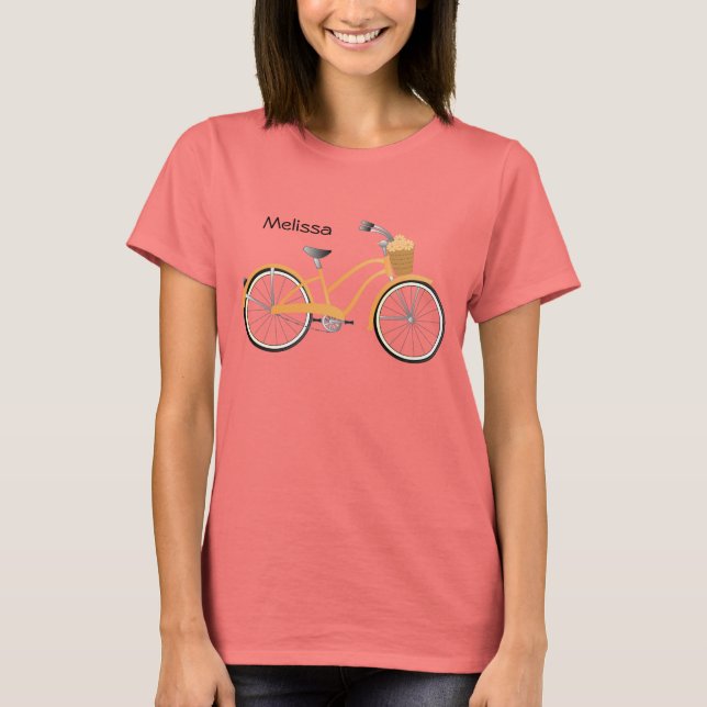 Camiseta Naranja en bicicleta (Anverso)