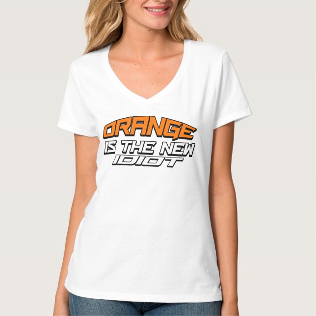 Camiseta Naranja es el nuevo idiota (Anverso)