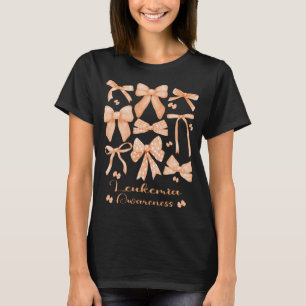 Camiseta Naranja estético Coquette Bow Leukemia