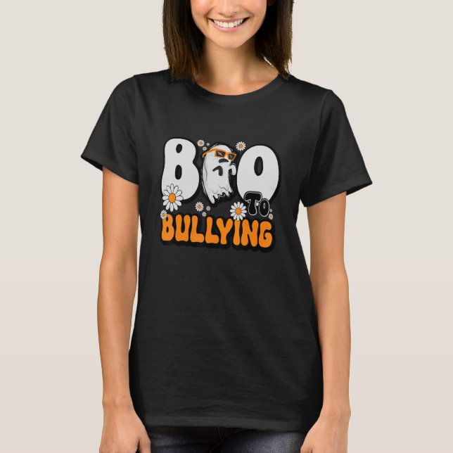 Camiseta Naranja fantasma contra la unidad de acoso Boo a b (Anverso)