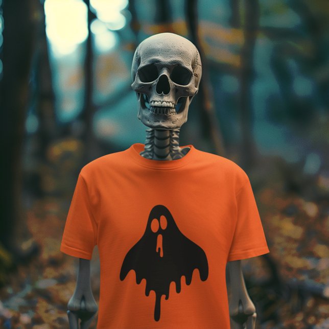 Camiseta Naranja fantasma Halloween (Subido por el creador)