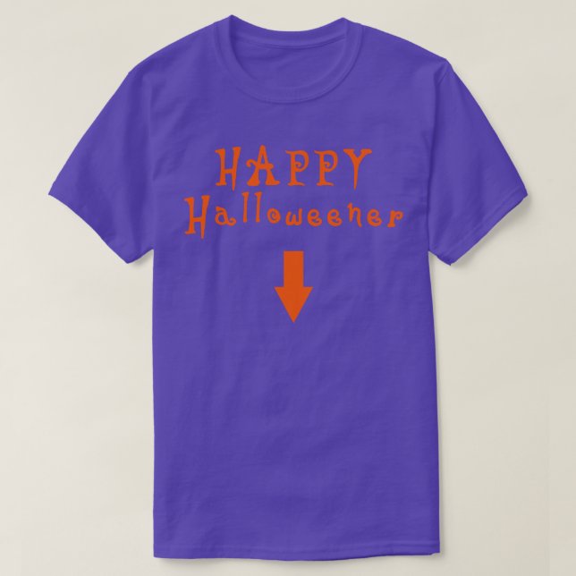 Camiseta naranja feliz de halloweener (Diseño del anverso)