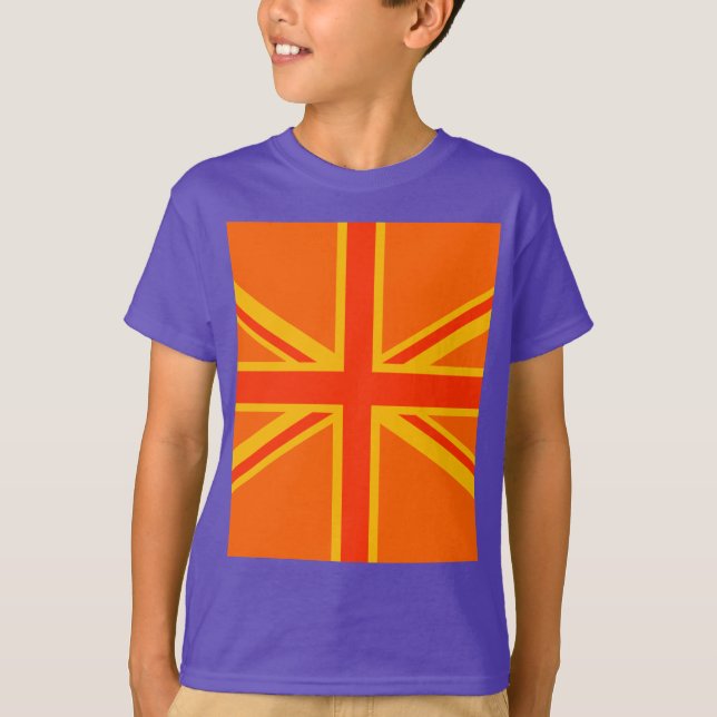 Camiseta Naranja feliz Jack Bandera Británica (Anverso)