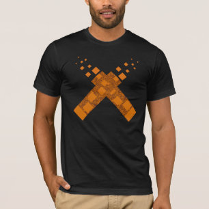 Camiseta Naranja flame culto a la muerte cruza antorcha de 