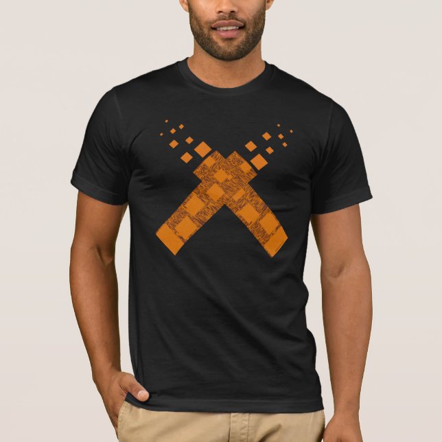 Camiseta Naranja flame culto a la muerte cruza antorcha de  (Anverso)